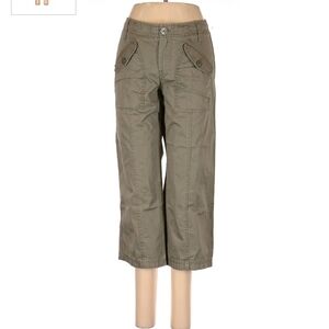 GAP Olive Green Crop Pants 100% Cotton Women's Size 4 Neutral Everyday Natural